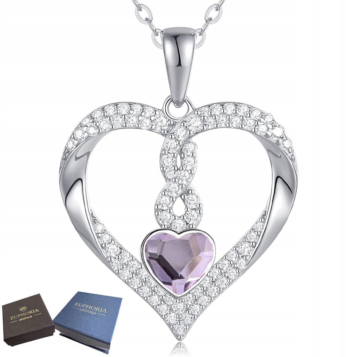 Náhrdelník Stříbro 925 Srdce s přívěskem s zirkony jako Dárek Celebrity
