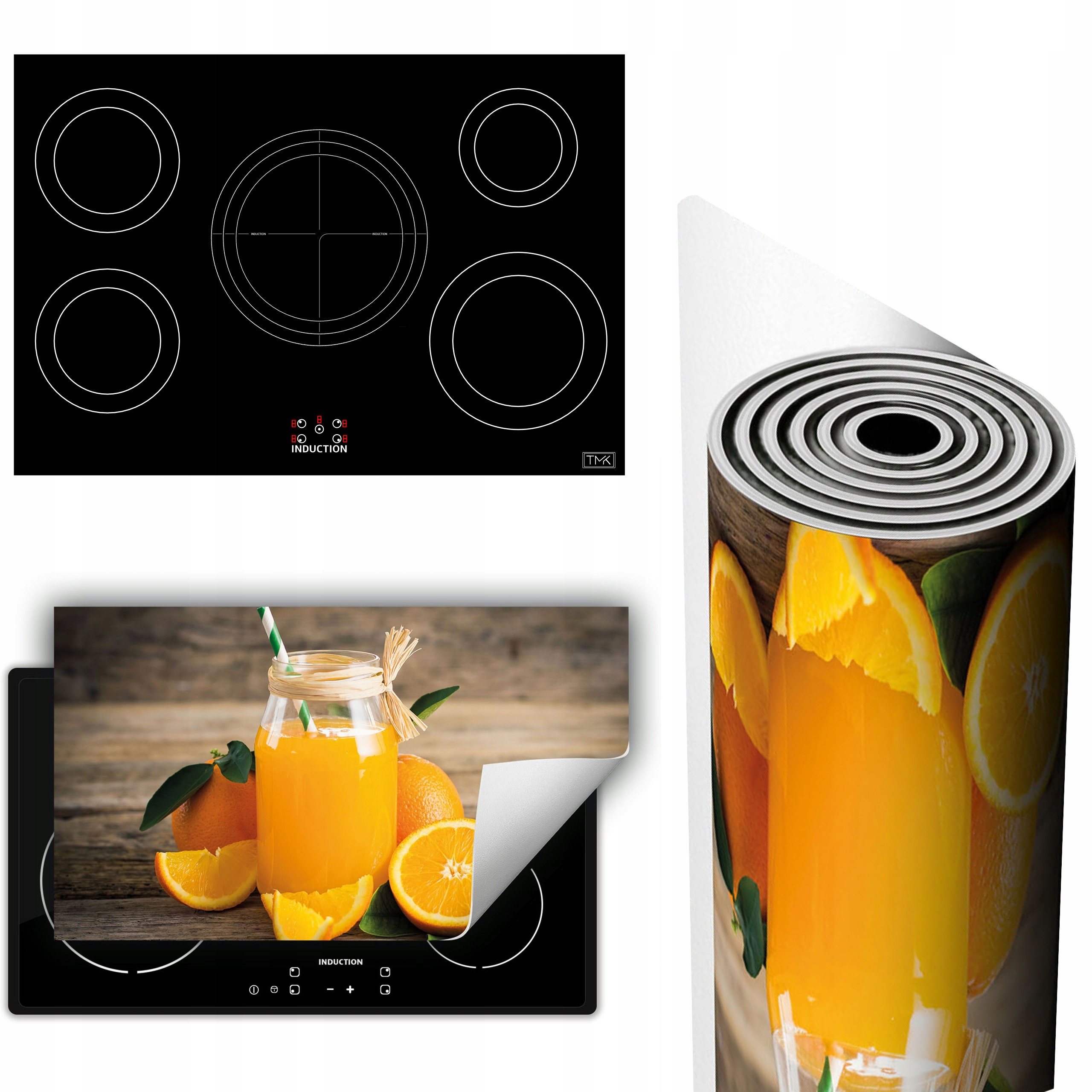 Vinylová Podložka Na Ochranu Kuchyňské Desky 90x52 oranžová-dřevo