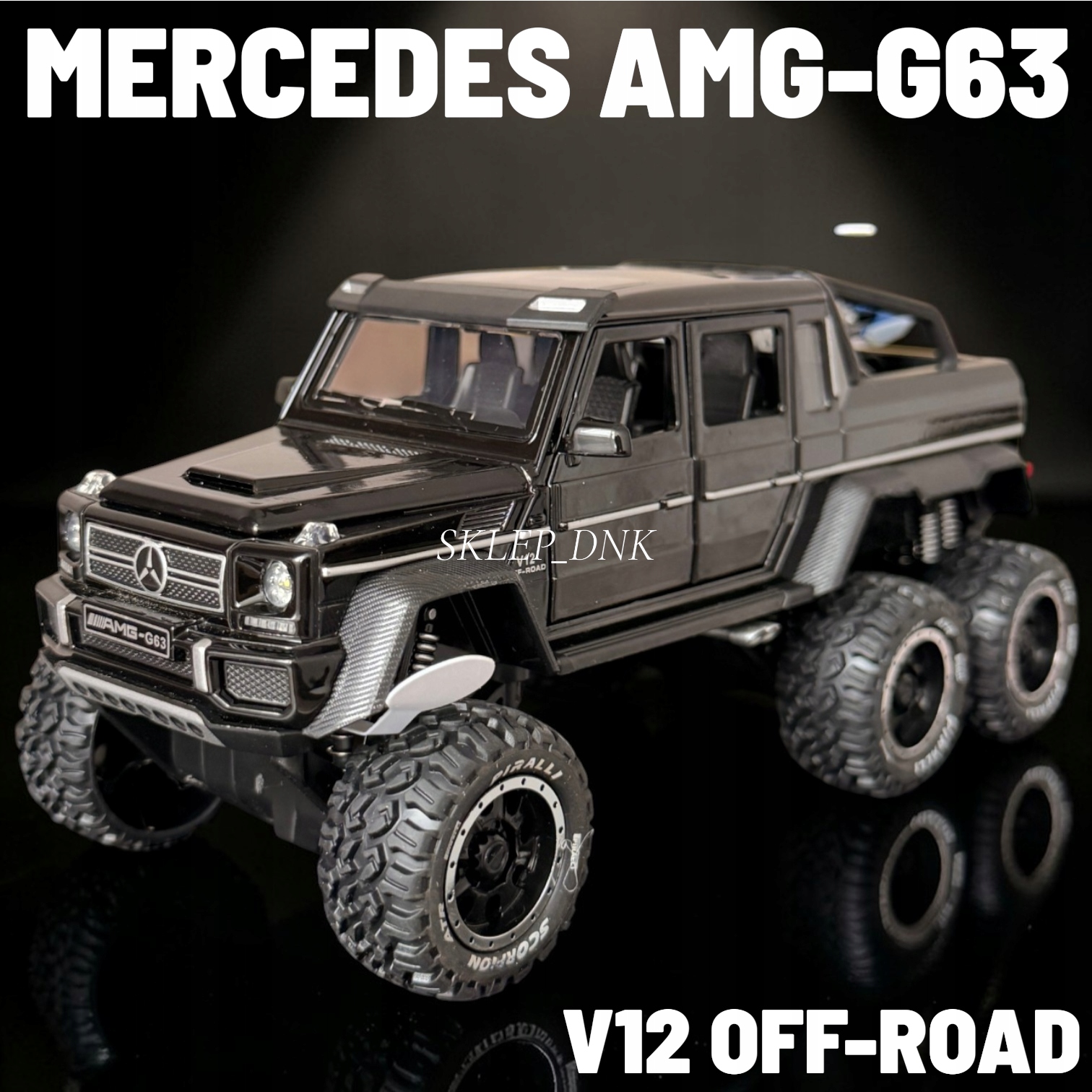 Model samochodu Mercedes-Benz G 63 Amg 6X6 Czarny Skała 1:24