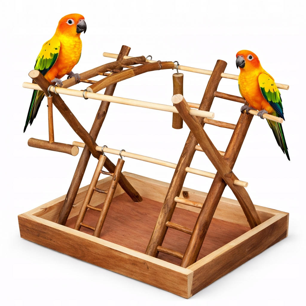 Parrot Gym Dřevěné Dětské Hřiště pro papoušky 35x27x30 cm