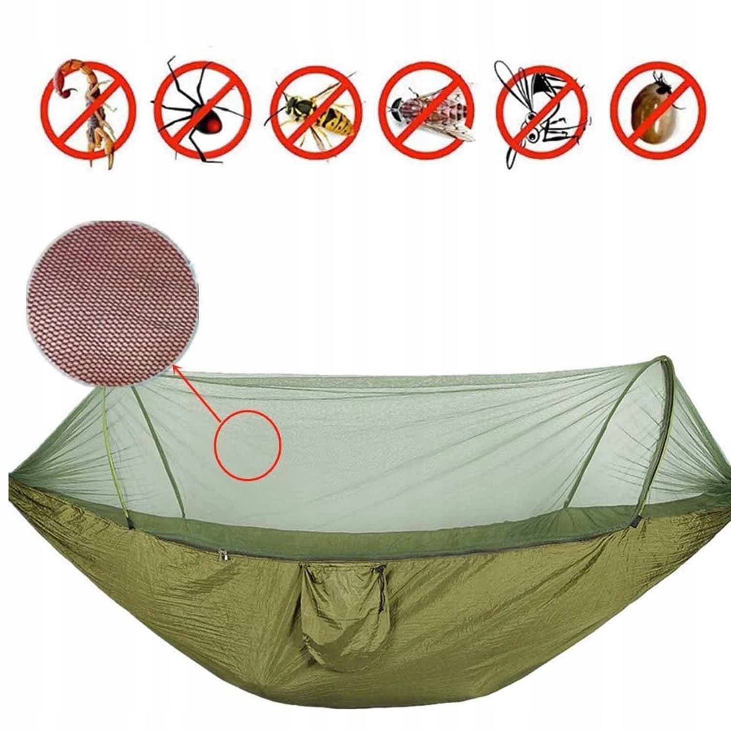 HAMAK Turystyczny SURVIVALOWY MOSKITIERA PIKNIKOWY Duży Wygodny na Wyjazd Materiał wykonania tkanina