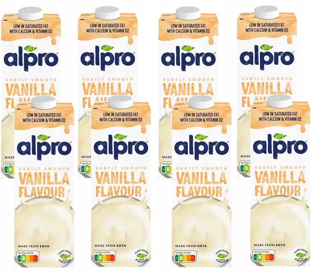 Alpro Wanilia 8x 1L Mleko Sojowe Napój Bez Laktozy Vanilla Zestaw 8x1L