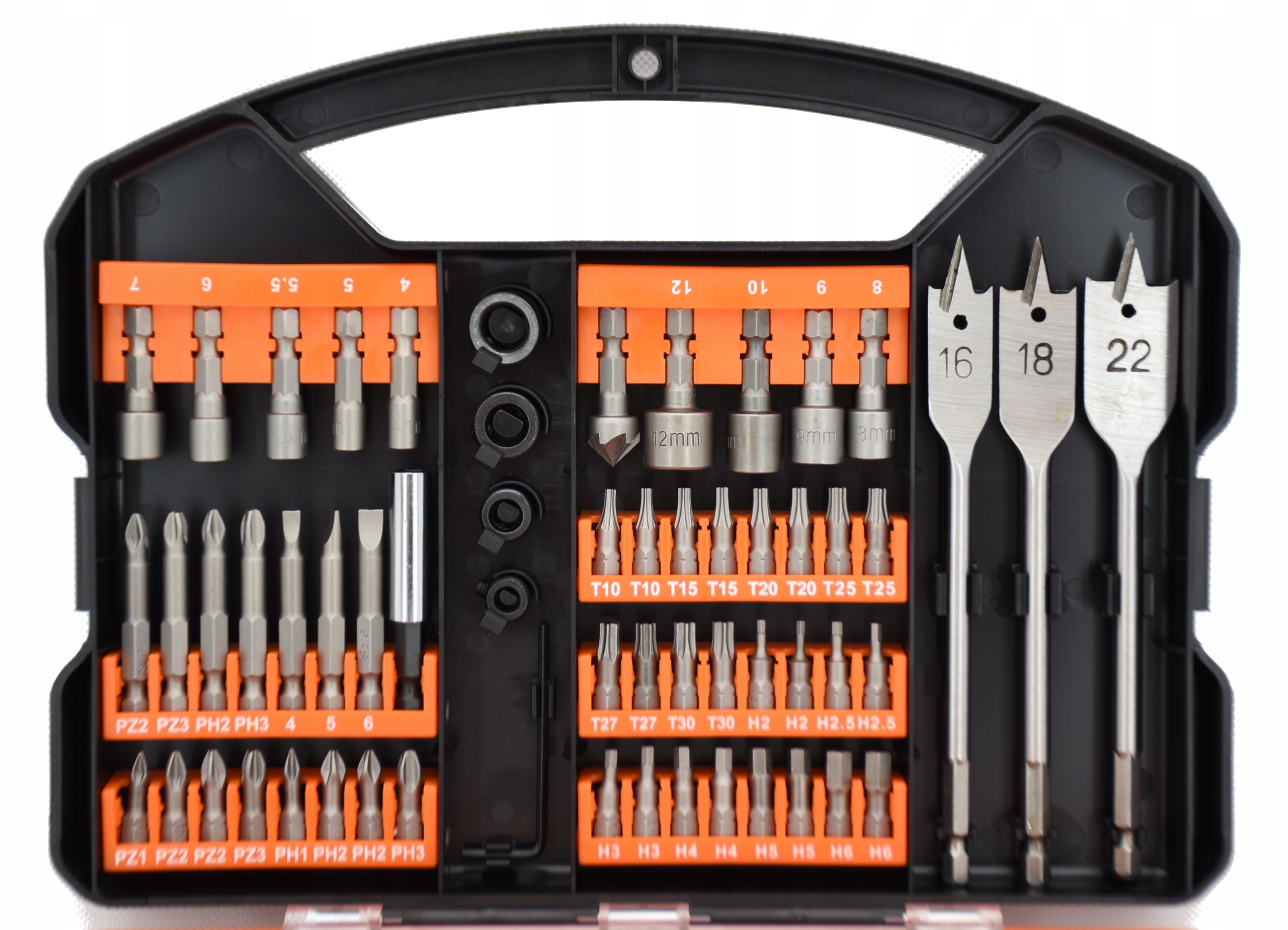 WellCut Zestaw wierteł i końcówek do wkrętaków 101-częściowy Jakość Długość bitu 25mm 50mm