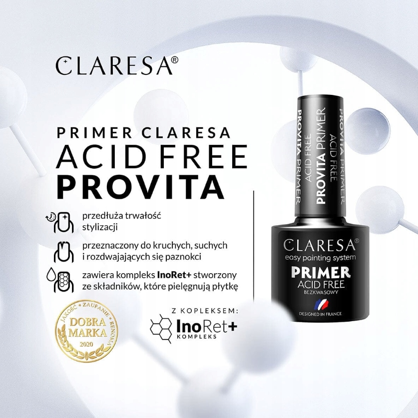 CLARESA PRIMER PROVITA BEZKWASOWY Z WITAMINAMI ODTŁUSZCZACZ 5G ACID FREE Marka Claresa