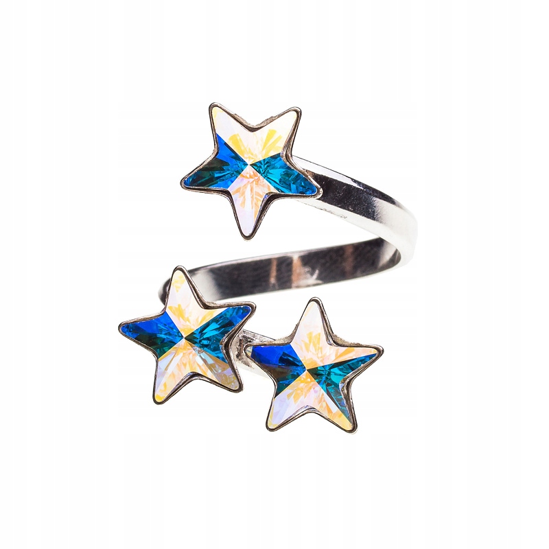 

Pierścionek srebrny z kr. Swarovski Gwiazdki Cab F