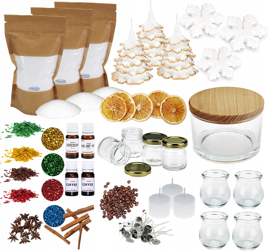 Velká sada na výrobu svíček XXL svíčky pro vánoční dekorace 30