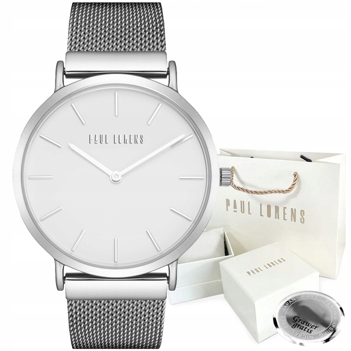 Dámské hodinky Paul Lorens Dantea klasické stříbrné krabička Gravírování