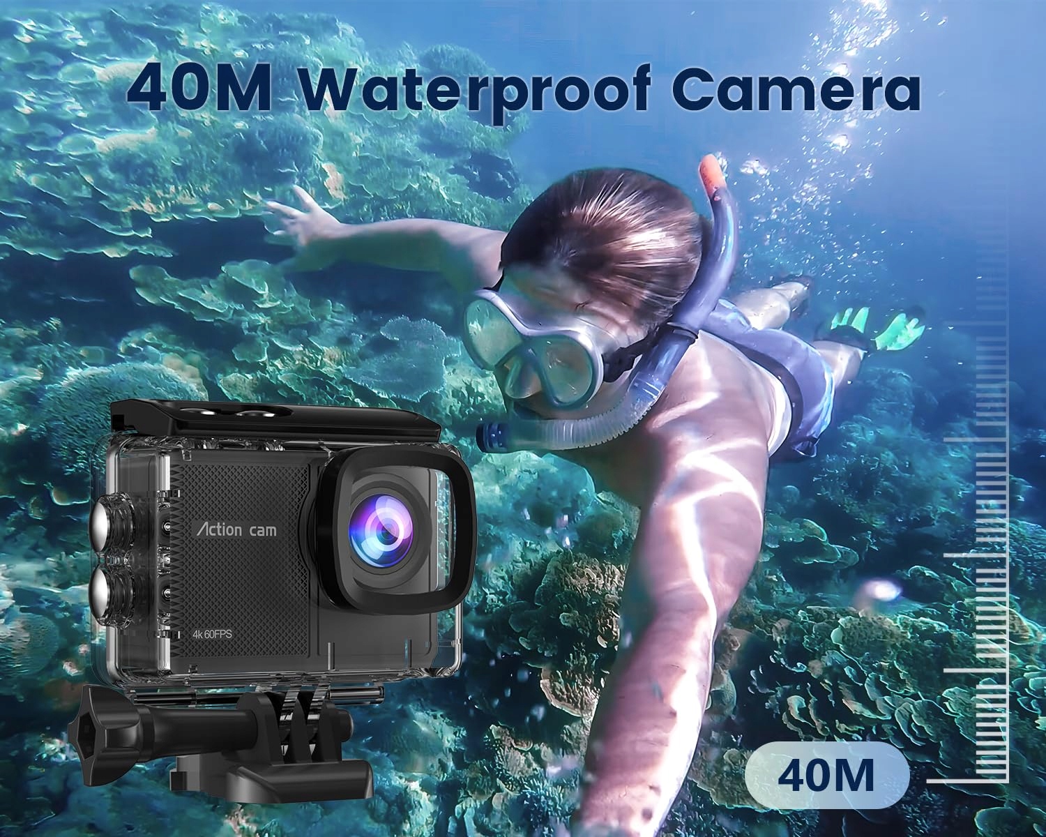 4K 60FPS Action Cam 64GB 8X Zoom 40M 48MP EIS Waterproof WiFi — miniatura 3