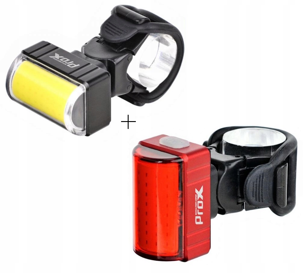 Zestaw Mocne Lampki Rowerowe Przód Tył Akumulatorowe Prox Zeta S 160/80Lm