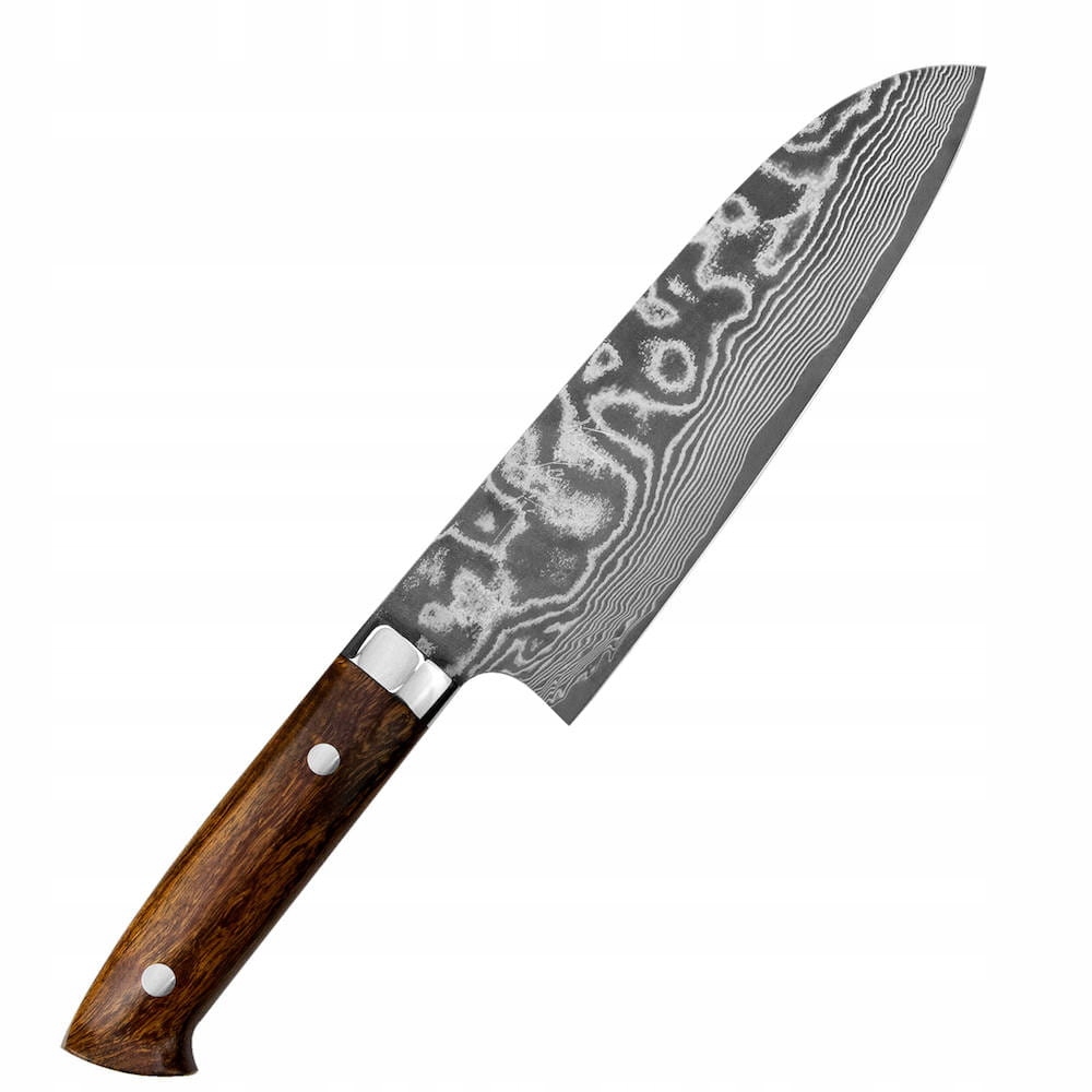Takeshi Saji Iw Ručne kovaný VG-10 Japonský kuchynský nôž Santoku 61HRC 18 cm