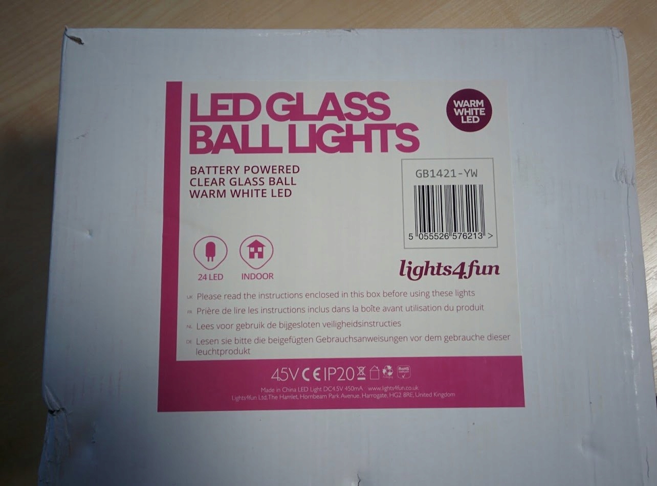LIGHTS4FUN Zestaw Szklanych Kul Lampki LED 3 SZT — miniatura 4