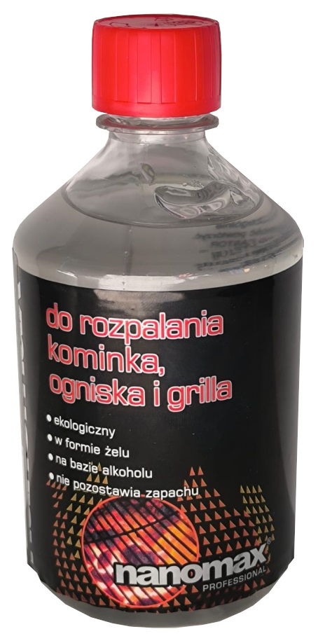 Nanomax Rozpałka żel Bezpieczne Użytkowanie Intensywna grilla kominka 500ml