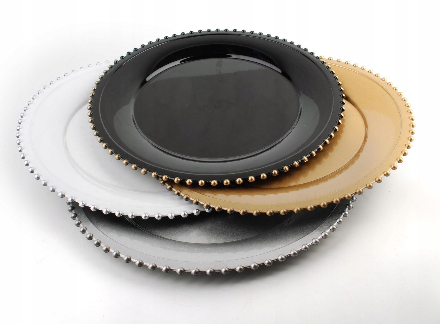 talerz plexi 33xh2cm BIAŁO-SREBRNY — 3