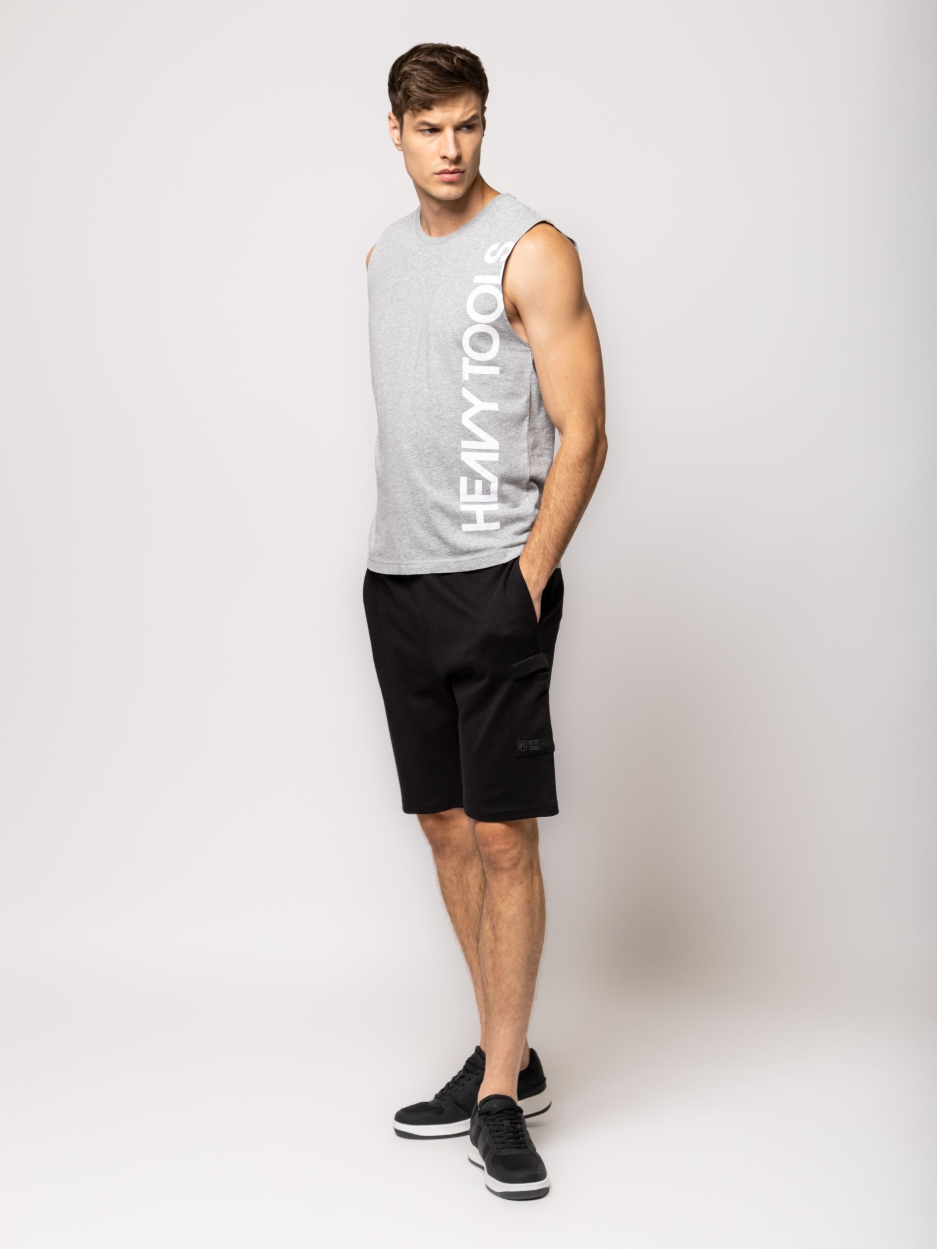 Heavy Tools Komplet Tank Top Bakla Šedá M Kraťasy Zumi Černé M