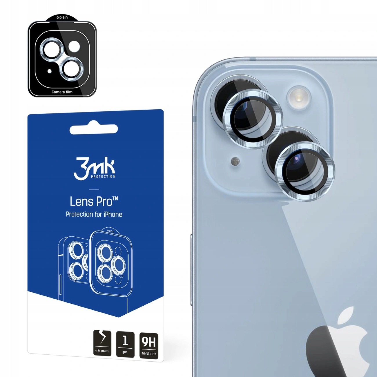 Osłona aparatu 3mk Lens Protection Pro na iPhone 14 Plus niebieska