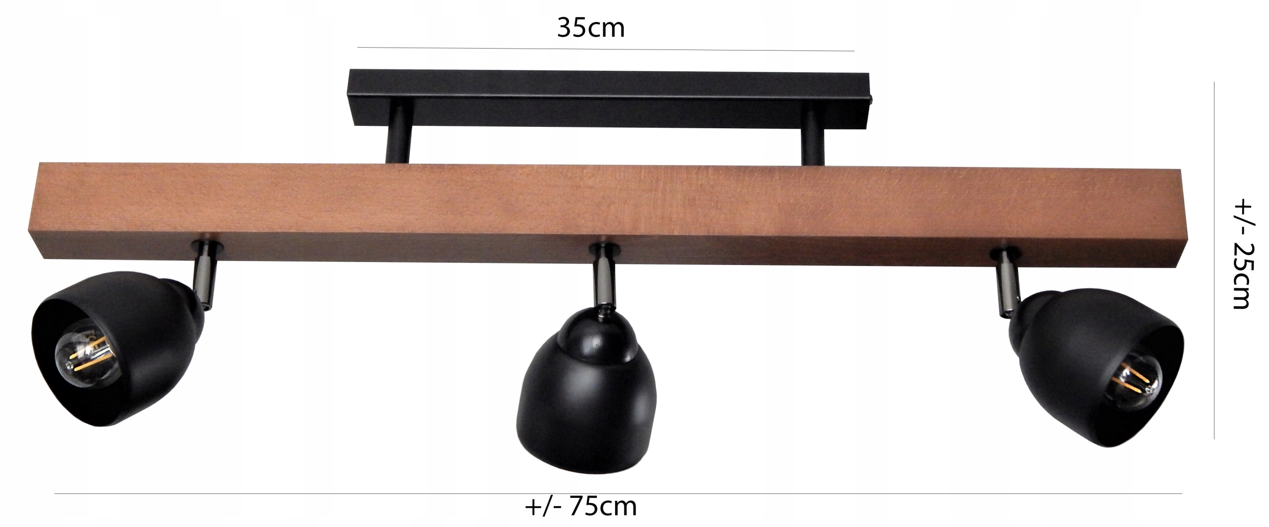 LAMPA PLAFON SUFITOWY 022-3PR LED DREWNO METAL Kod producenta 022-3PR