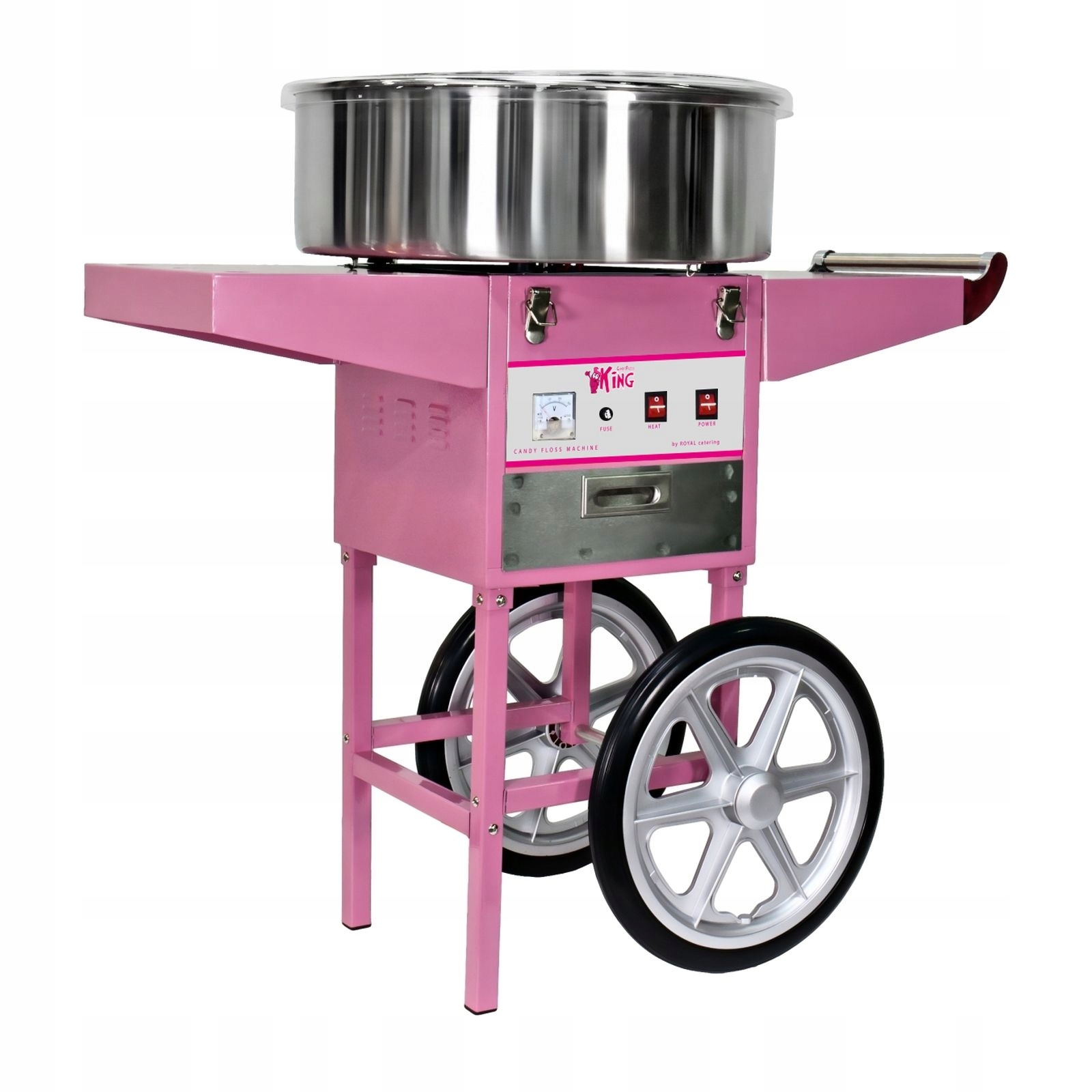 Mobilní stroj na cukrovou vatu bez víka na kolečkách