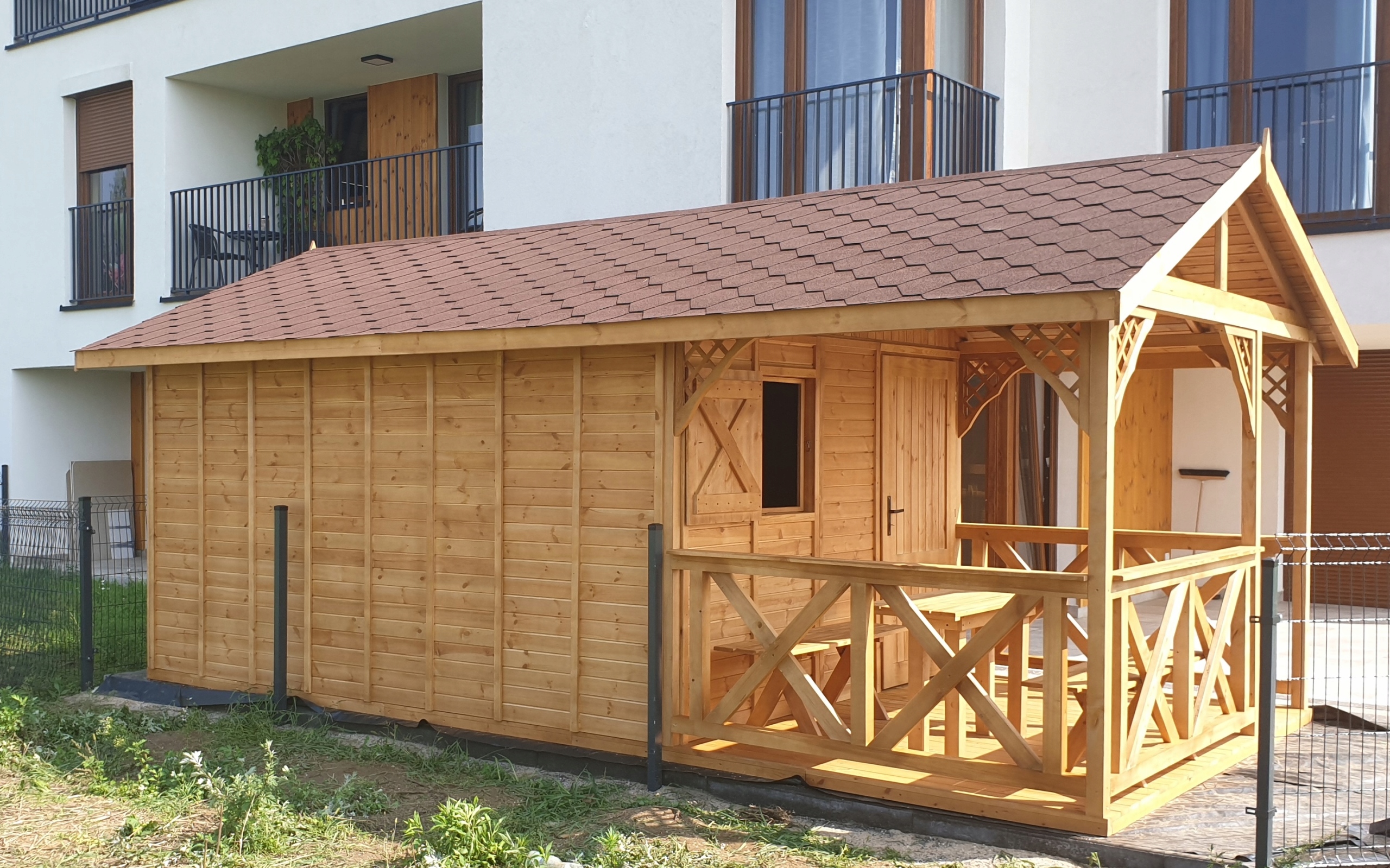 Domek letniskowy ogrodowy altana altanka 6x3 m ROD Długość (cm) 600 cm