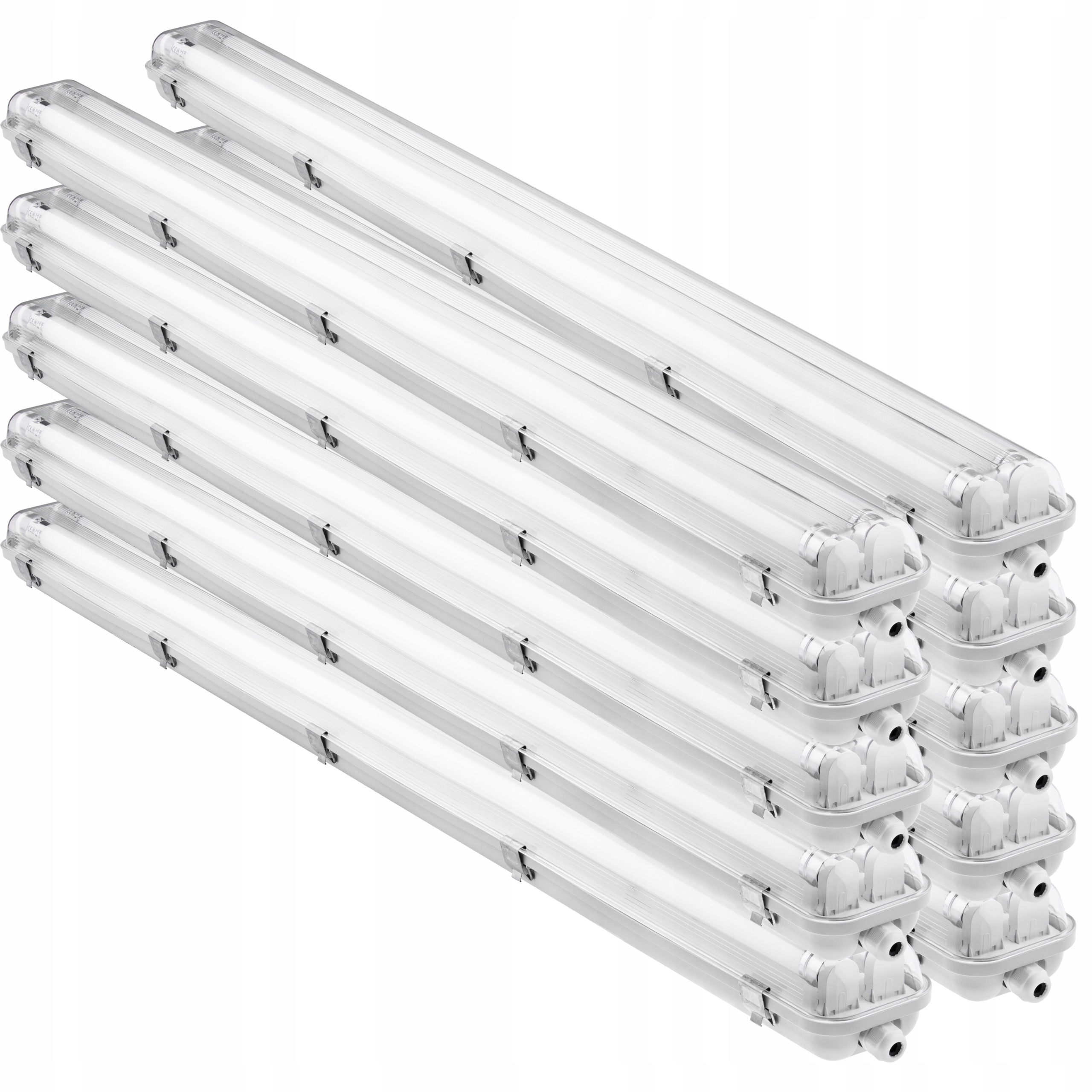 10x Hermetické Led svietidlo 120 cm Lampa s plechom pre žiarivky 2x T8 Slim