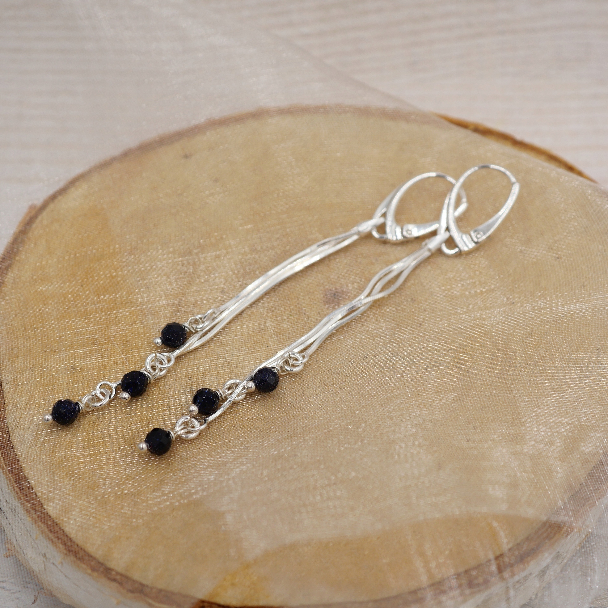 Piękne,długie,Srebrne 925 kolczyki-noc kairu Rodzaj zapięcia angielski