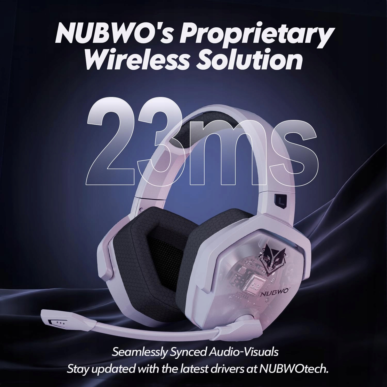 NUBWO G06 Wireless Gaming Headset w/ Mic for PS5 PS4 PC Mobile — miniatura 3