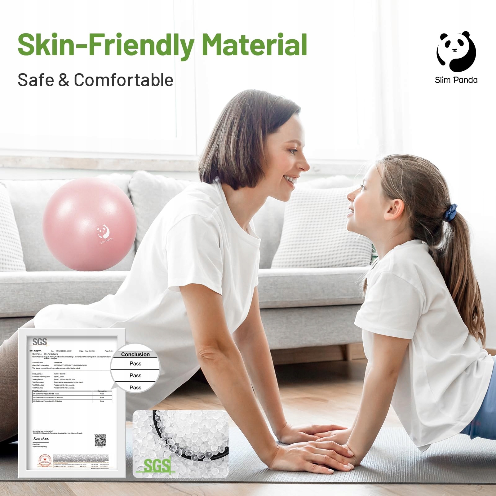 SLIM PANDA Piłka Gimnastyczna 23-25cm z Pompką do Pilatesu i Jogi — miniatura 6
