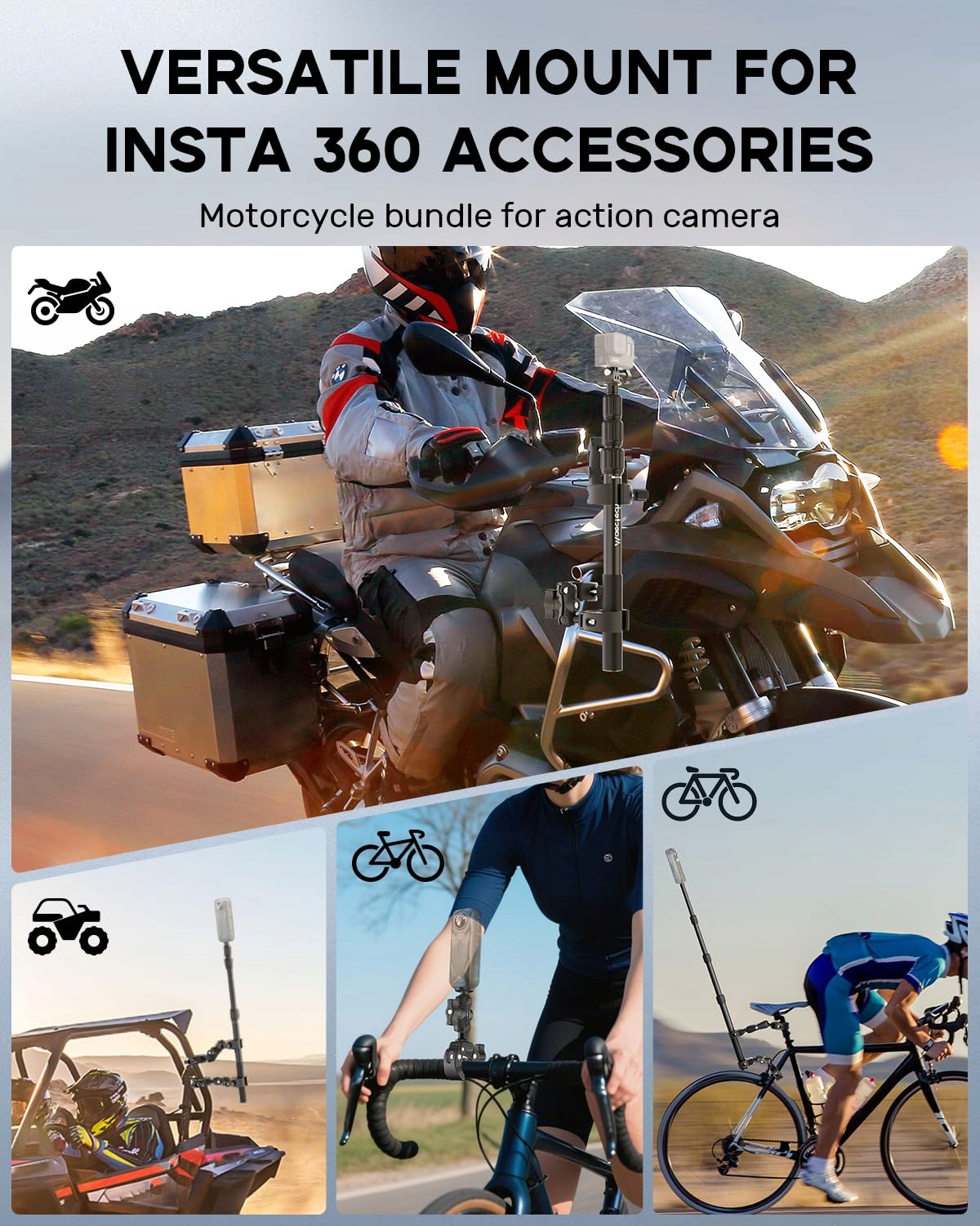 Uchwyt Motocyklowy Do Insta360 X5 X4 X3 GoPro DJI Na Kierownicę MAECTECH — miniatura 4