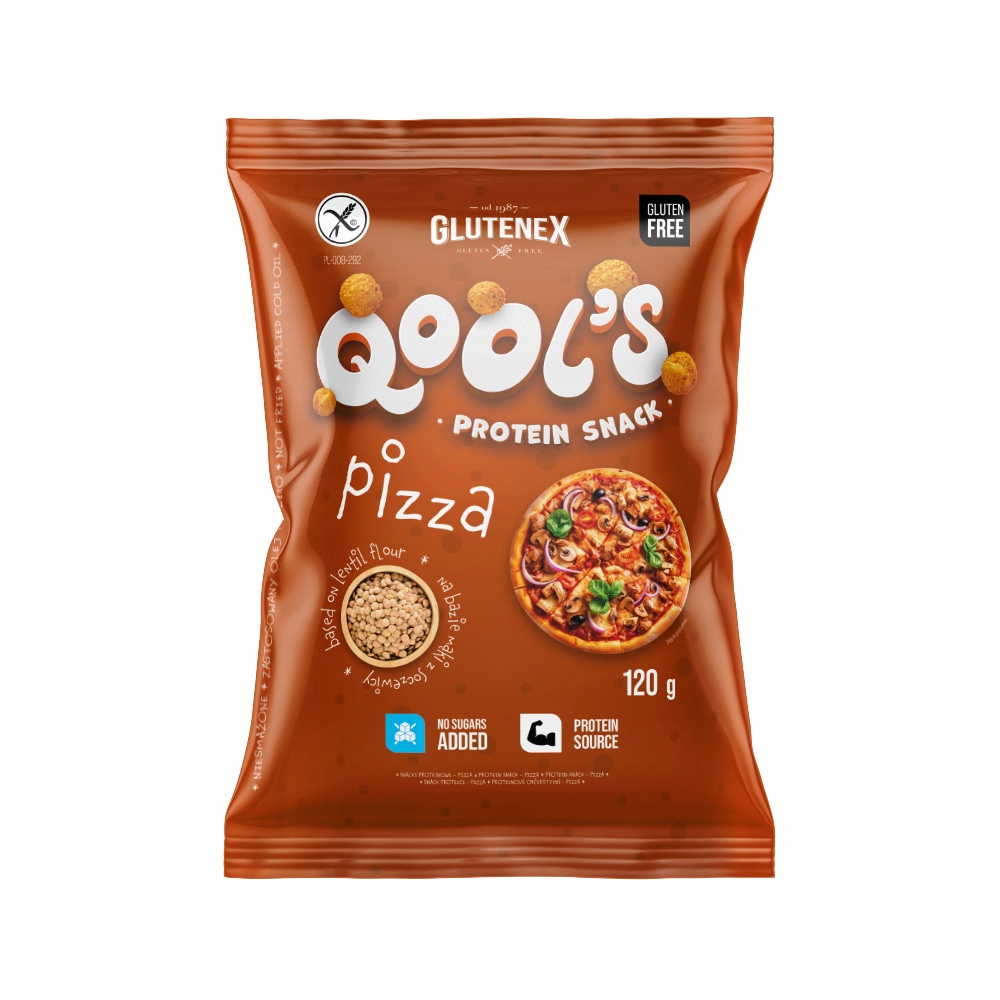 GLUTENEX CHRUPKI PROTEINOWE QOOL'S PIZZA BEZGLUTENOWE 120g
