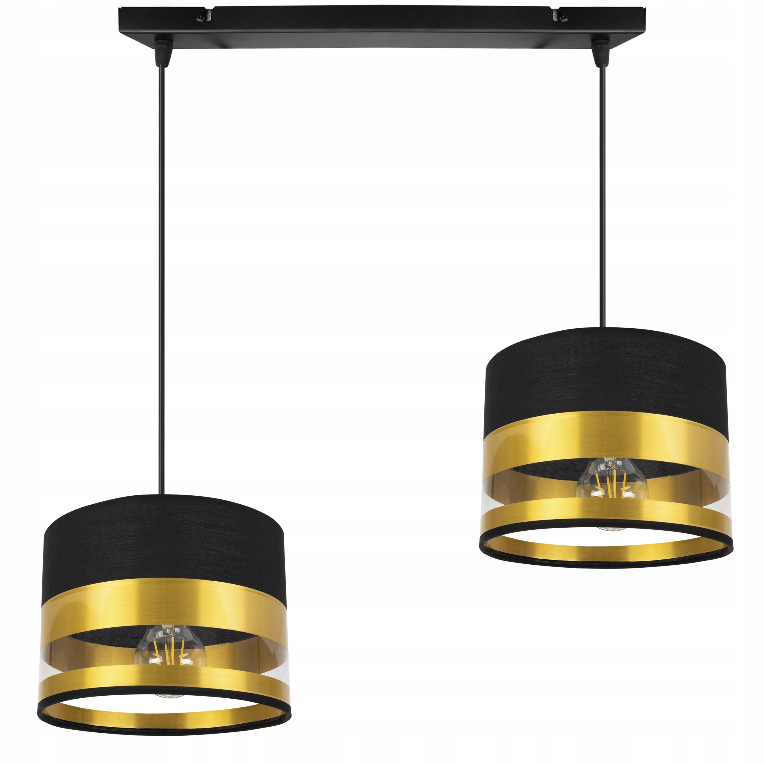 Závěsné Stropní Svítidlo Lustr Zlato Stínidlo Černá Lišta Nad Stůl