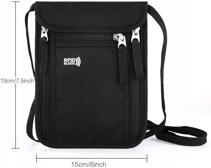 TORBA SASZETKA ANTYKRADZIEŻOWA NA DOKUMENTY PASZPORT PORTFEL TELEFON CZARNA Marka inna