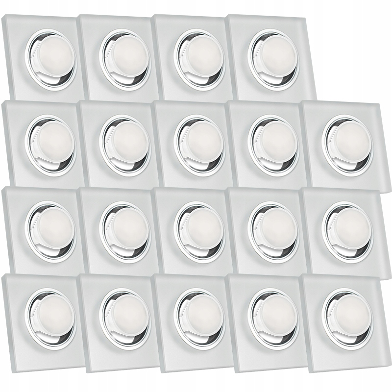 19X Skleněná Zapuštěná Lampa Námraza Kolo Silné Sklo Žárovka 5W