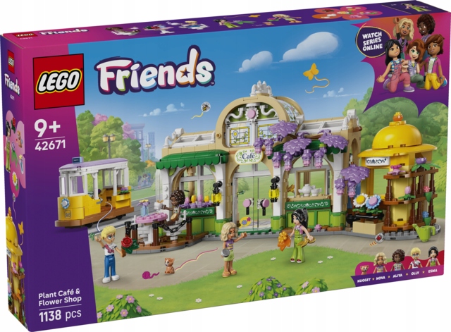 Lego Friends 42671 Zelená kavárna a květinářství s hračkovou tramvají