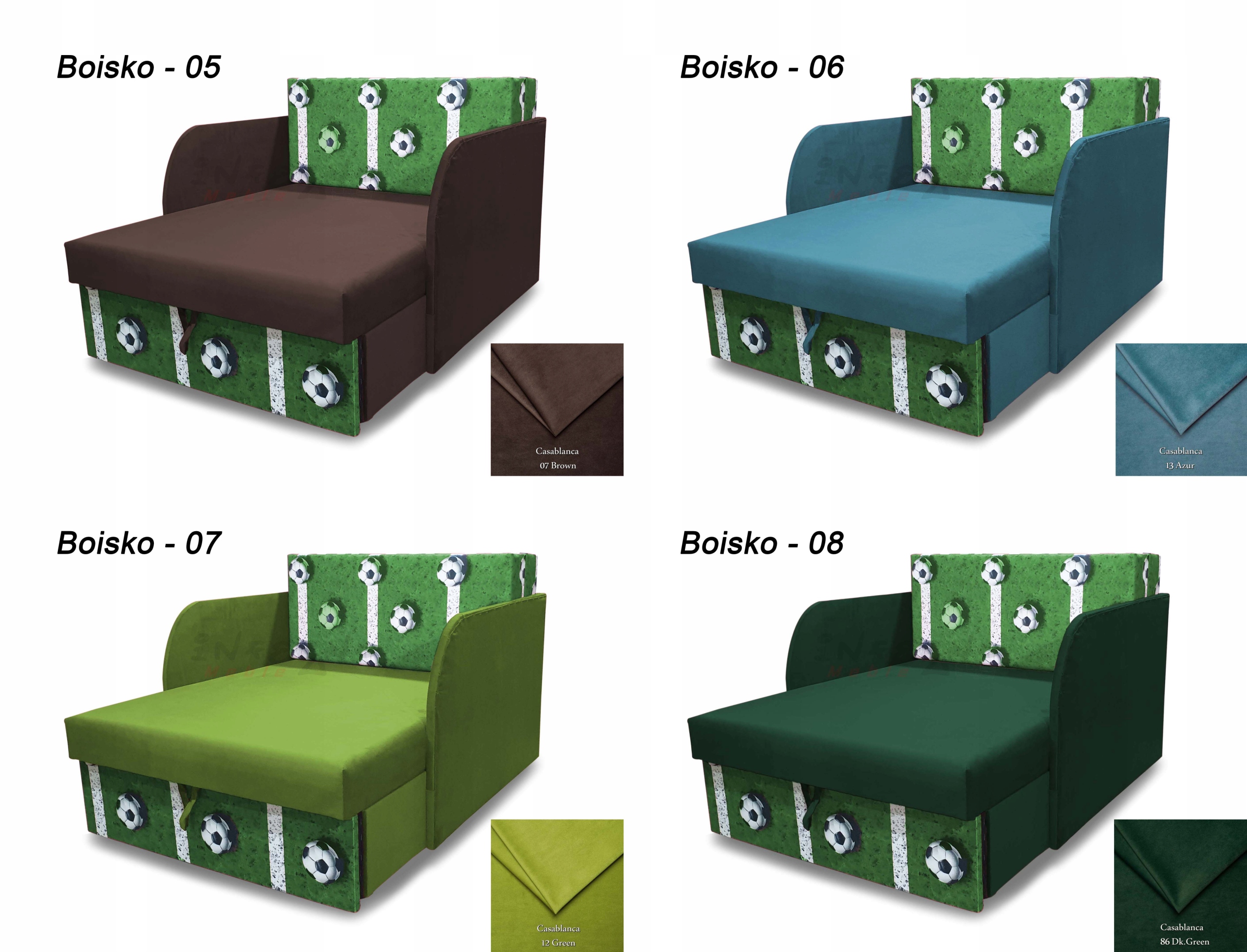 Rozkładany fotel dziecięcy, łóżko dla dziecka sofa Wysokość mebla 52 cm