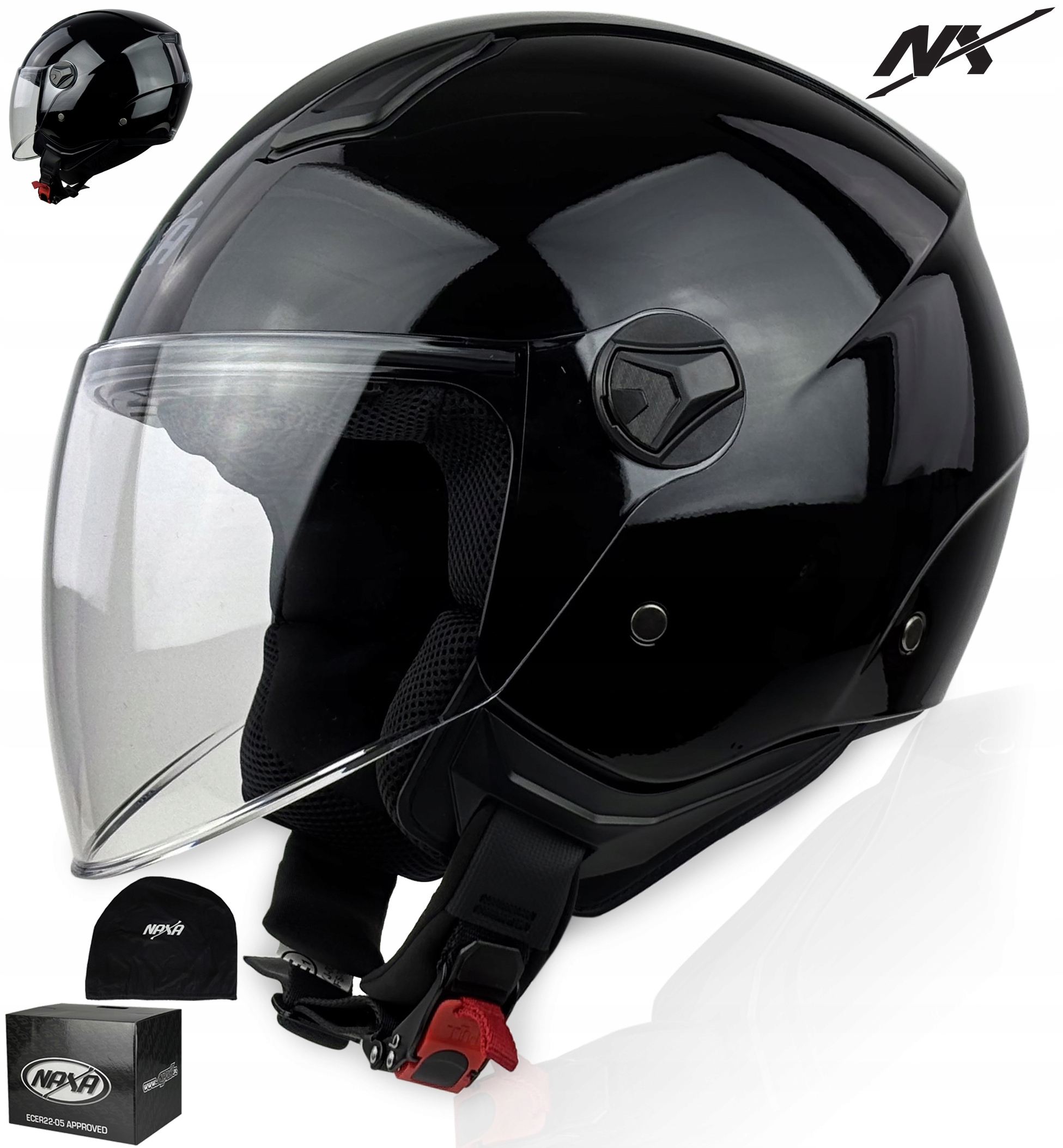 Motocyklová Přilba Otevřený Skútr Chopper Vespa Naxa S34r.M