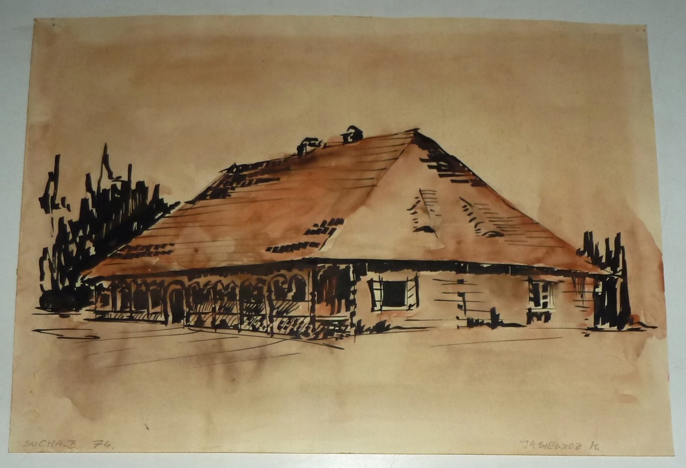 Karczma RZYM Sucha Beskidzka 1974 M. Jasiewicz AKWARELA