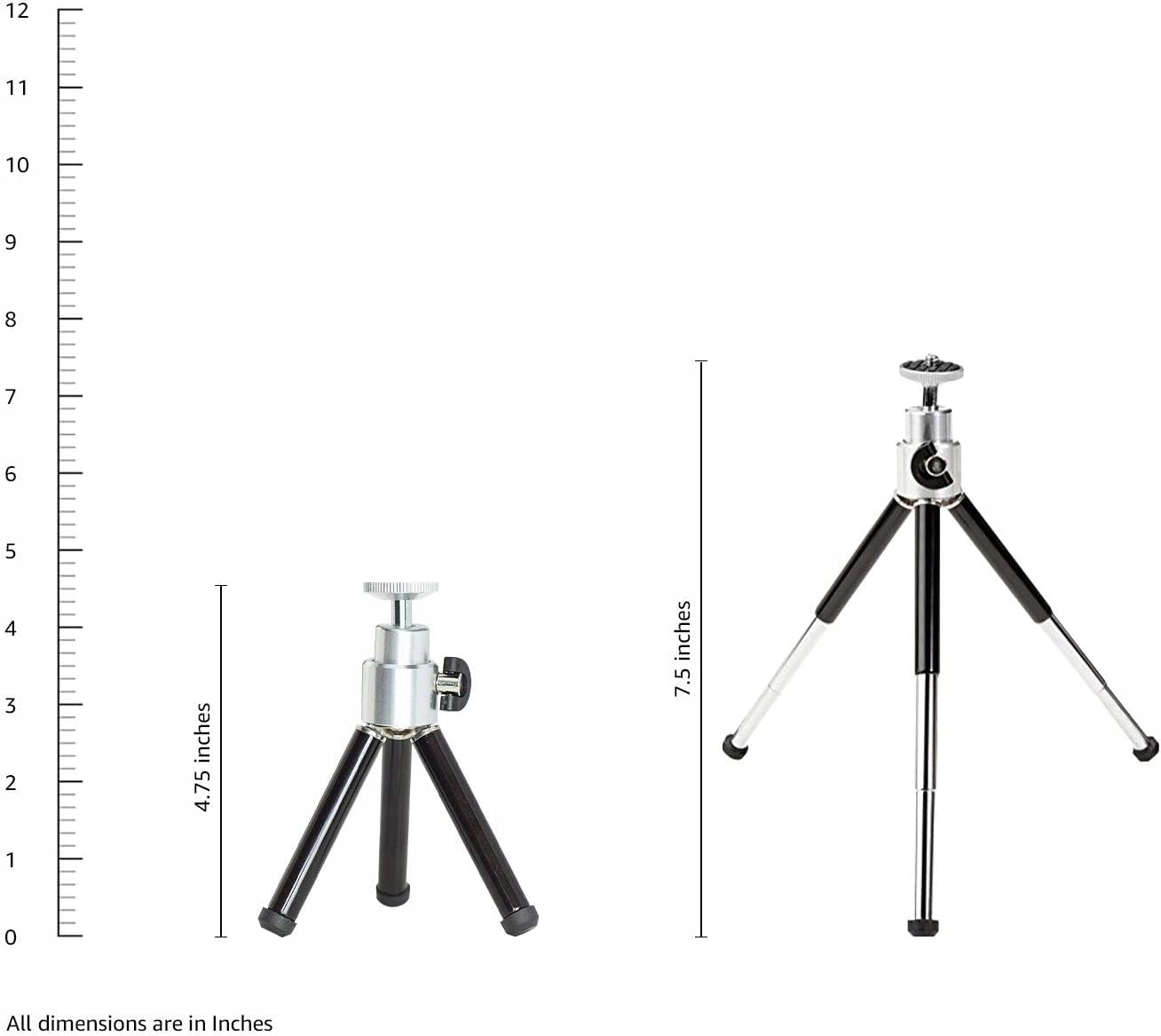 BASICS Lekki Mini Statyw Trójnóg Kompatybilny Ze Smartfonem Czarny — miniatura 6