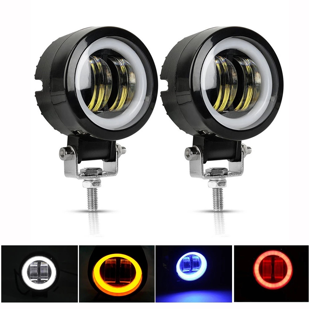 REFLEKTOR HALOGEN LAMPA LED CREE RING MOTOCYKL x2 Producent bez marki