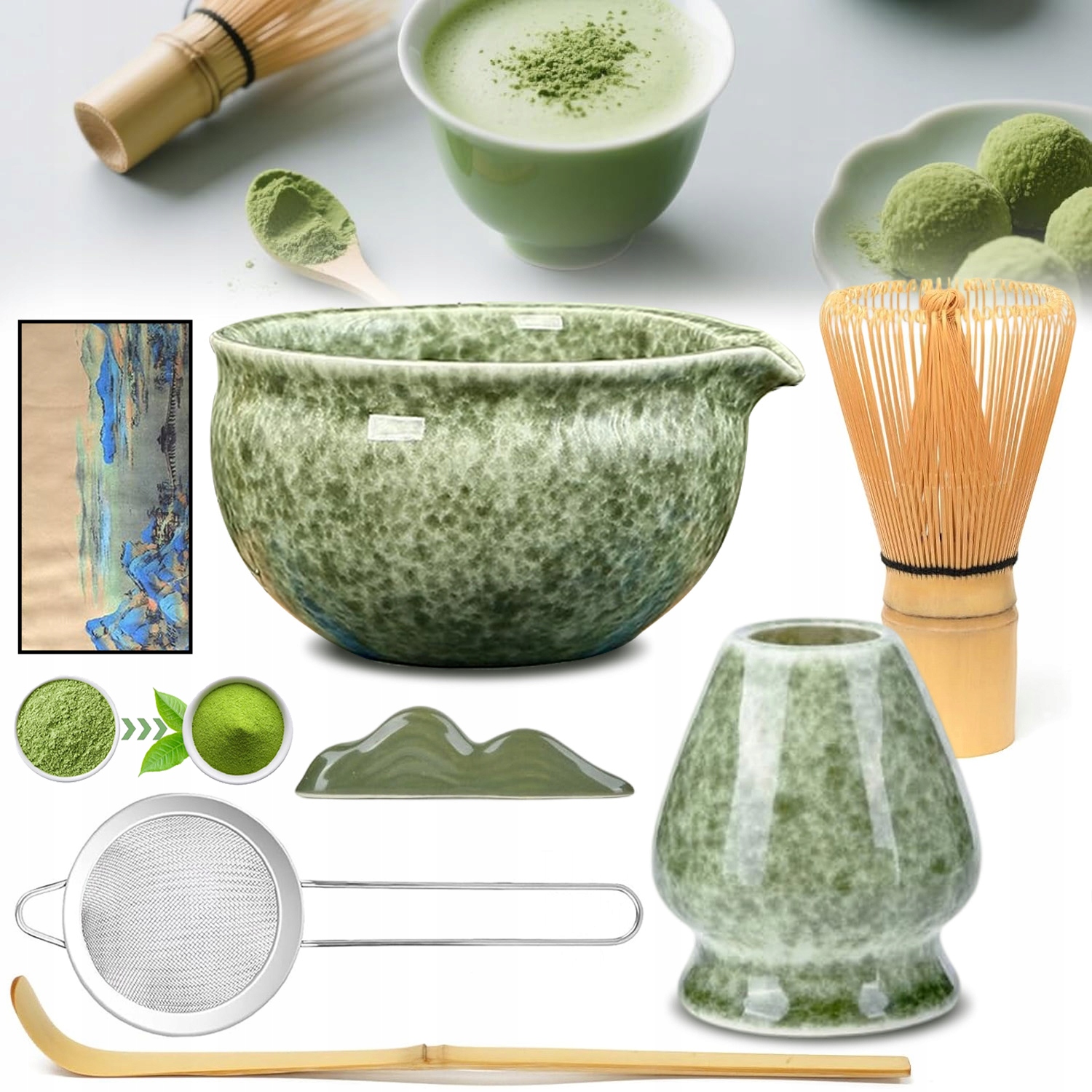 Levně Sada Na Matchu S Metlou Na Matchu – Dárek Pro Milovníky Čaje