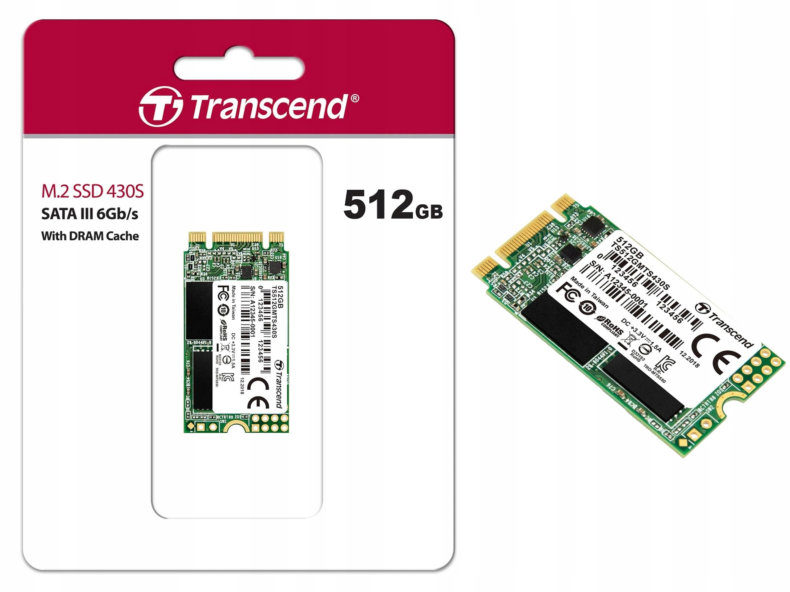 Dysk SSD M.2 Transcend 512GB 2242 480GB 500GB SATA 3 B M Key