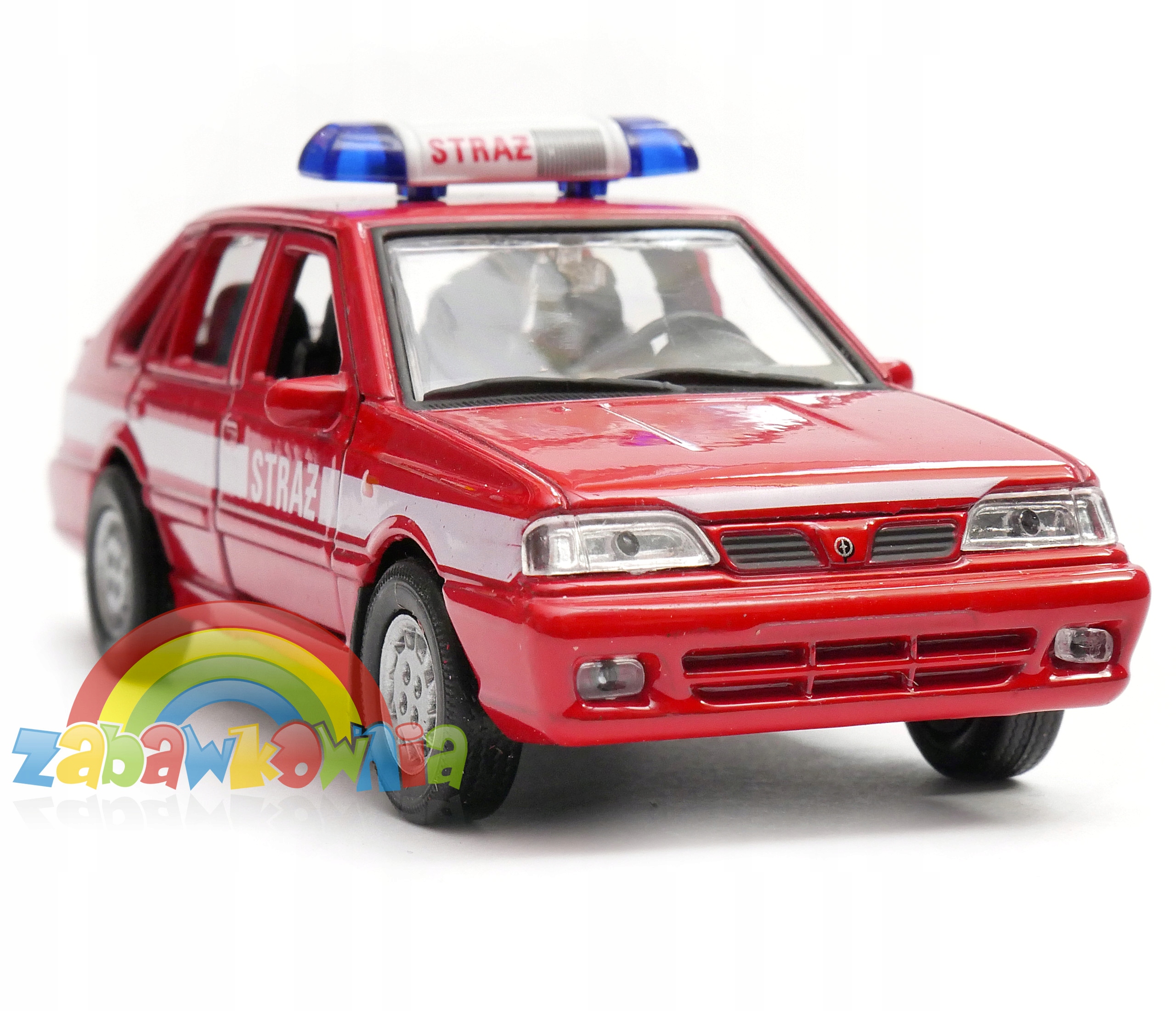 POLONEZ CARO PLUS STRAŻ 1:34 Welly czerwony Bohater brak