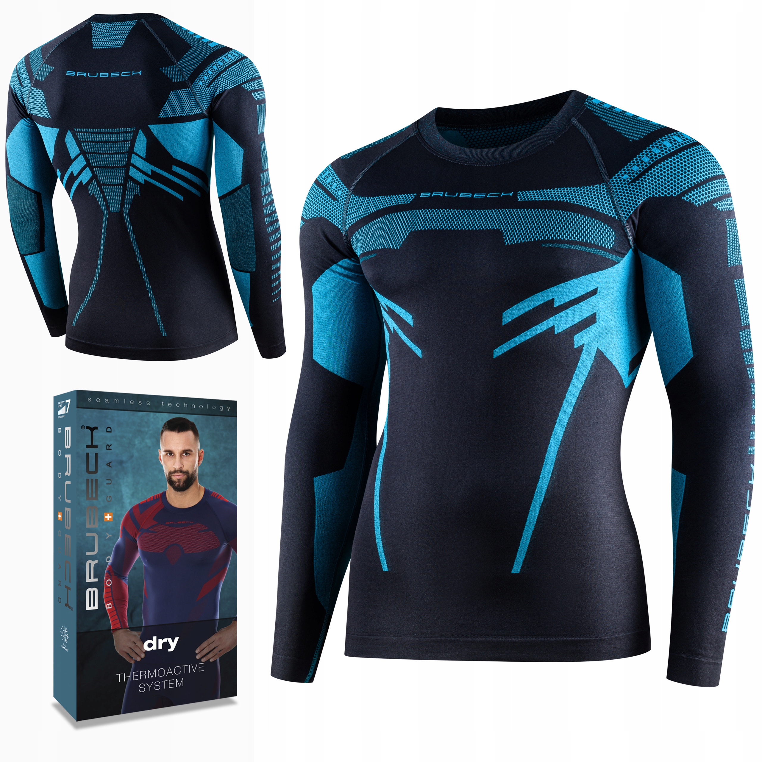 Pánské sportovní tričko Brubeck Dry s dlouhým rukávem Termoaktivní M