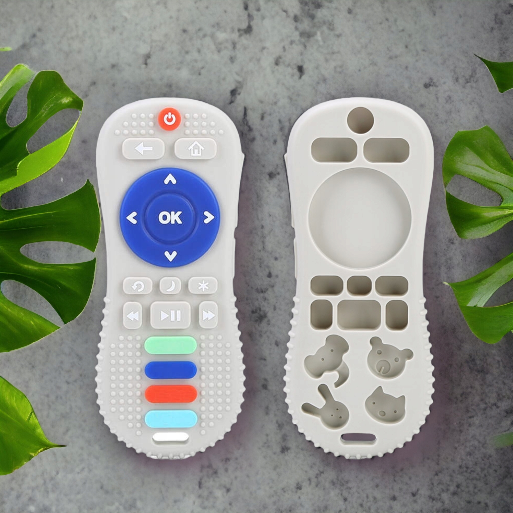 Gryzak na ząbkowanie uspokajający Pilot szary + Gamepad niebieski 0+ Informacje dodatkowe można myć w zmywarce można przechowywać w lodówce nie zawiera BPA