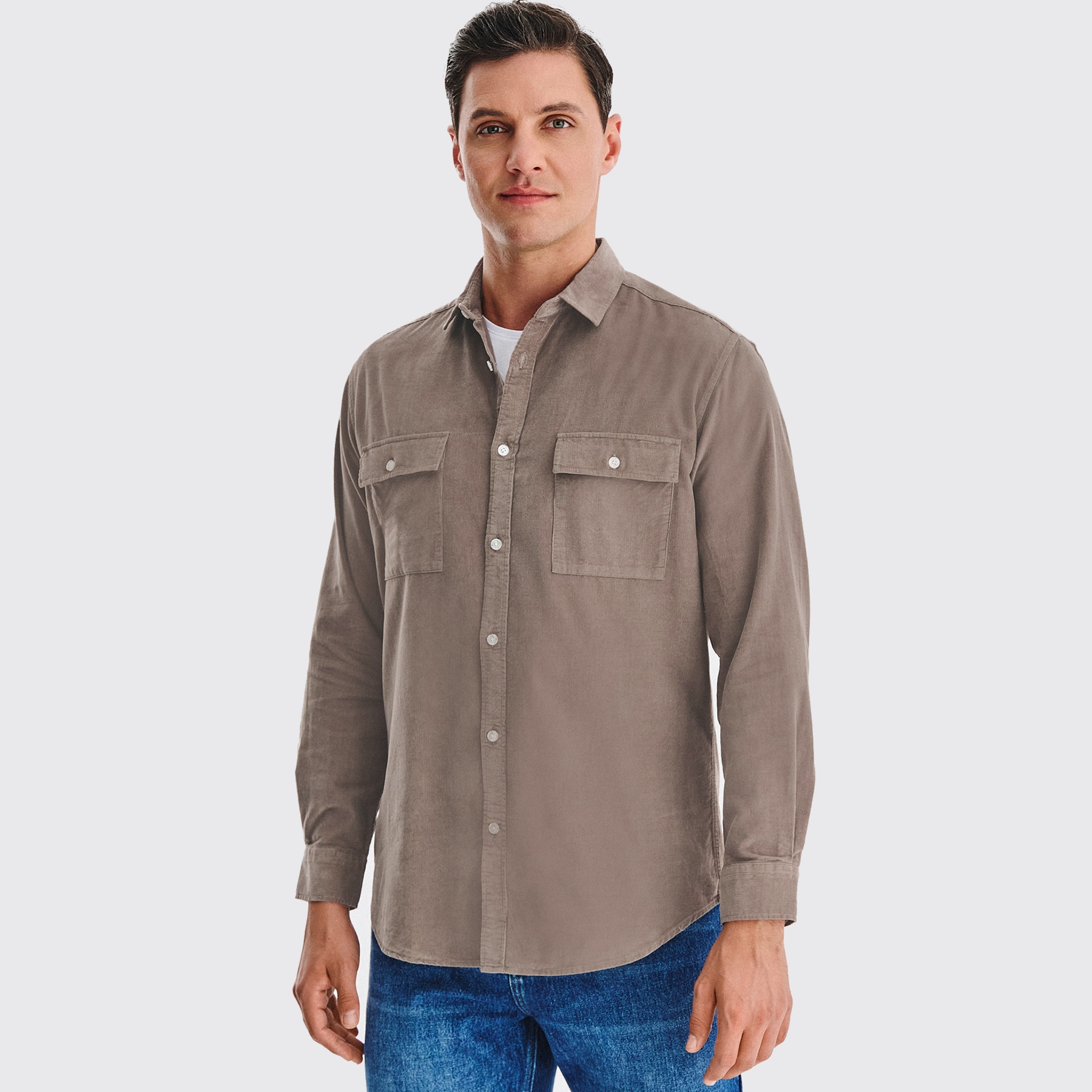Hnědá pánská flanelová košile Ideální pro každodenní nošení Pako Lorente vel L