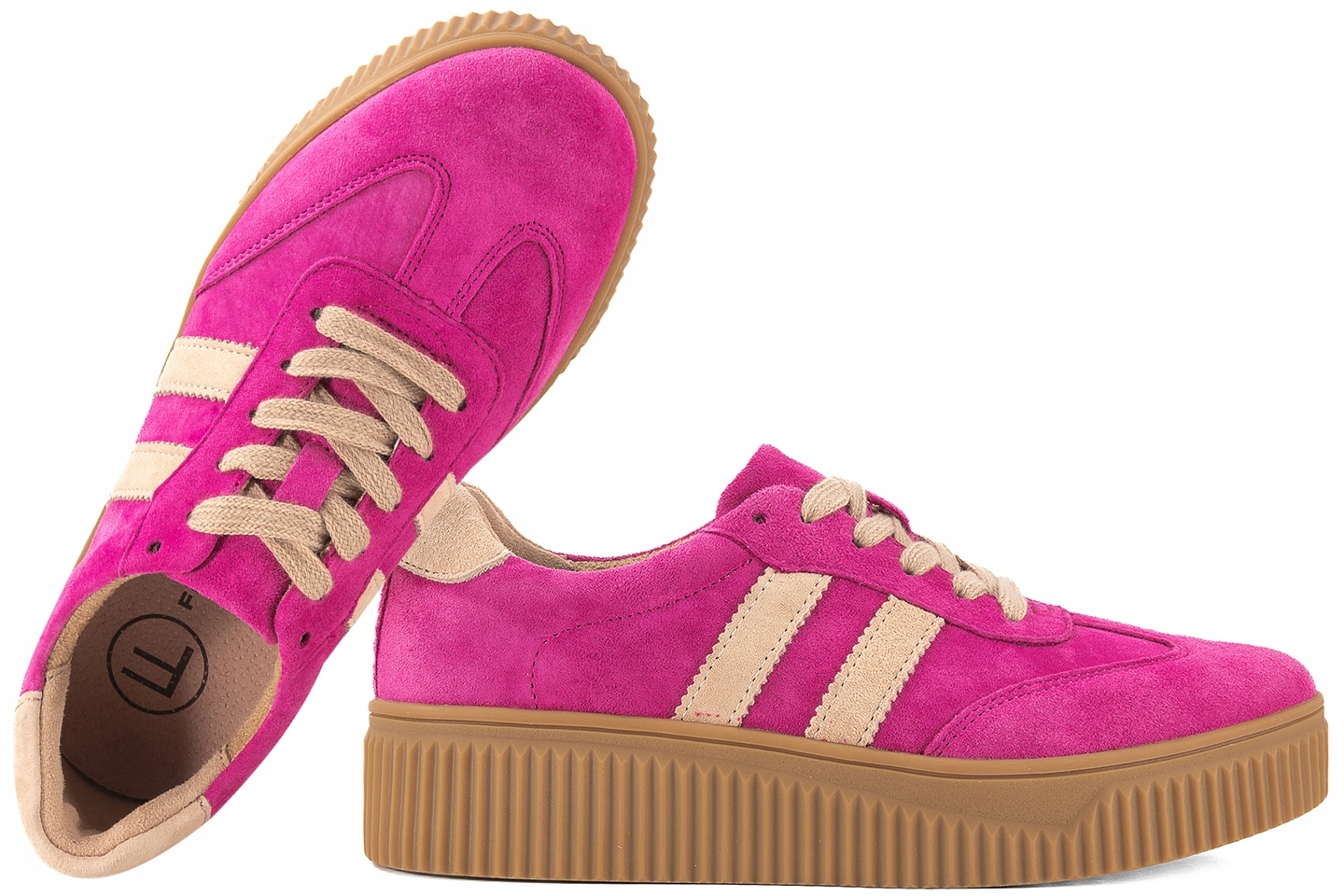 Filippo DP6776 Dámské Polobotky Tenisky Na Platformě Kožené fuchsiové 39