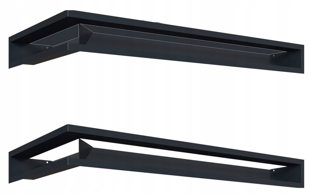 Kratki kominkowe narożne LUFT 800x400x90 czarne lewe 2szt zestaw