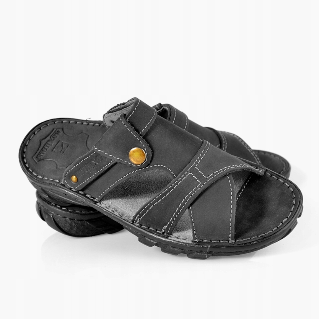 015 nazouváky a sandály v jednom koženém Maximus černé 40