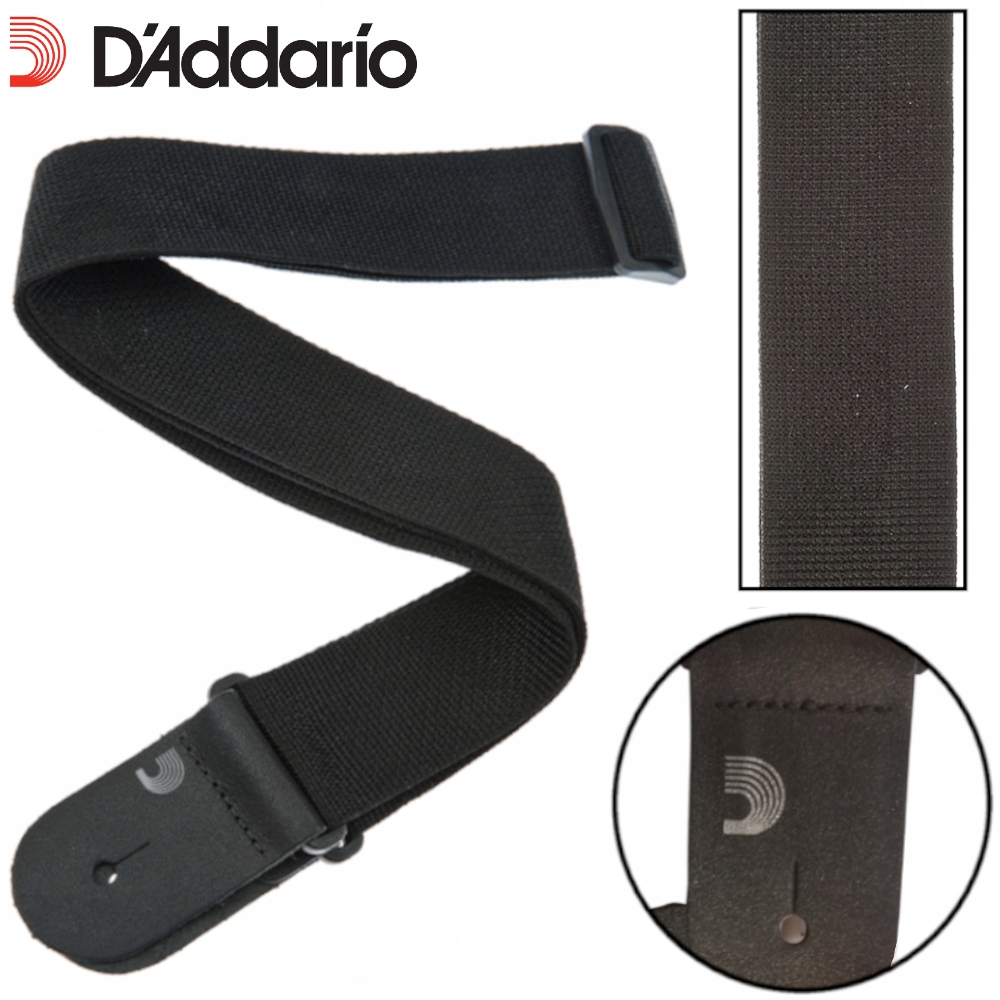 PWS100 Polypropylene Guit Strap Pasek Gitara Polypro Czarny D'Addario