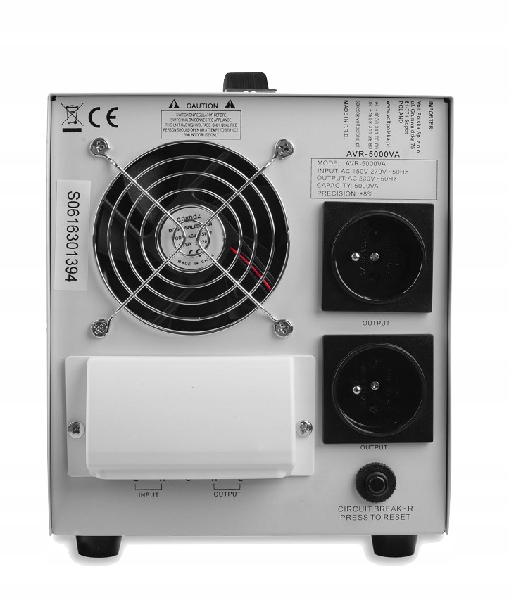 STABILIZATOR NAPIĘCIA PRĄDU AVR 5000VA do agregatu Rozruch elektryczny