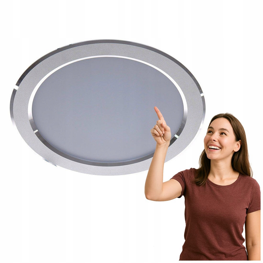 Led zapuštěné očko Luxram stříbrné, moderní Italux