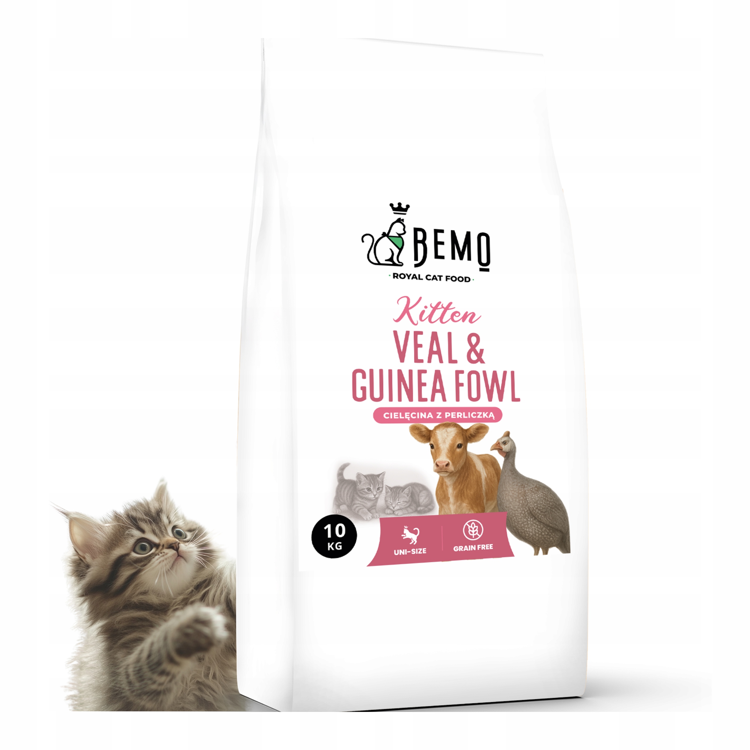 Levně Krmivo suché pro koťata Bemo Kitten 10 kg telecí perlička bez obilovin